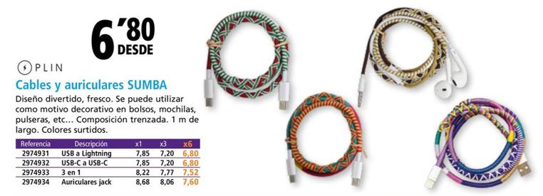 Oferta de Cables Y Auriculares Sumba por 6,8€ en Folder