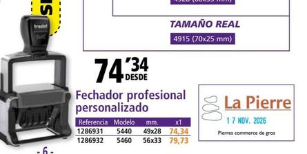 Oferta de Fechador Profesional Personalizado por 74,34€ en Folder