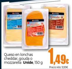 Oferta de Unide - Queso En Lonchas Cheddar por 1,49€ en Unide Supermercados