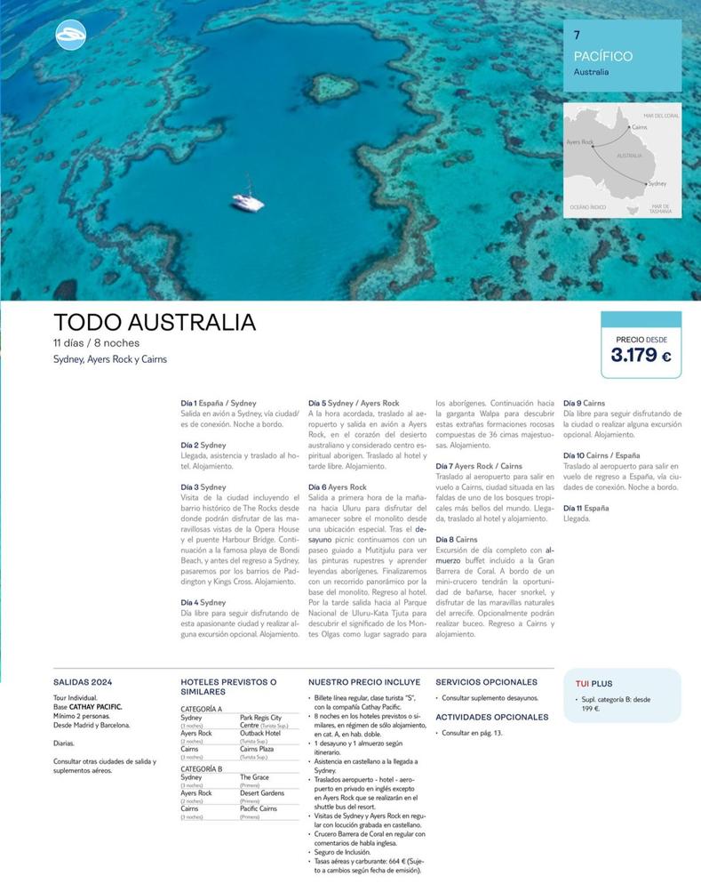 Oferta de Todo Australia por 3179€ en Tui Travel PLC