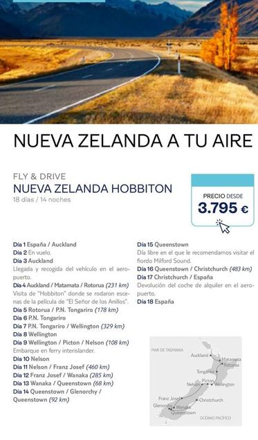 Oferta de Viajes a Nueva Zelanda por 3795€ en Tui Travel PLC
