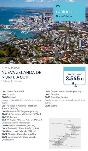 Oferta de Viajes a Nueva Zelanda por 3545€ en Tui Travel PLC