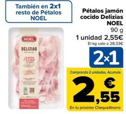 Oferta de Noel - Pétalos jamón cocido Delizias  por 2,55€ en Carrefour