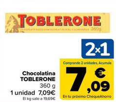 Oferta de Toblerone - Chocolatina  por 7,09€ en Carrefour