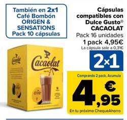 Oferta de Cacaolat - Cápsulas compatibles con Dulce Gusto®  por 4,95€ en Carrefour