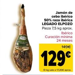 Oferta de Legado Elpozo - Jamon De Cebo Iberico 50% Raza Iberica  por 129€ en Carrefour