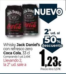 Oferta de Jack Daniel's Whisky Con Refresco Zero por 2,45€ en Unide Supermercados