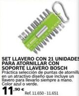 Oferta de Bosch - Set Llavero Con 21 Unidades Para Atornillar Con Soporte Llavero por 11,9€ en Coferdroza