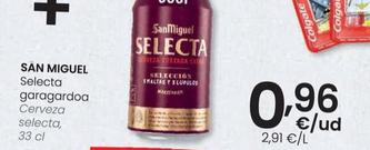 Oferta de San Miguel - Cerveza Selecta por 0,96€ en Eroski
