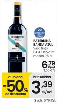 Oferta de Paternina Banda Azul - Vino tinto D.O.C Rioja 12 meses  por 6,79€ en Eroski
