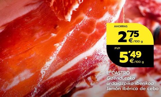 Oferta de Lisardo Castro - Jamón Ibérico De Cebo por 5,49€ en BM Supermercados