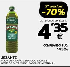 Oferta de Urzante Aceite de Oliva Virgen Sabor de Antano por 14,5€ en BM Supermercados