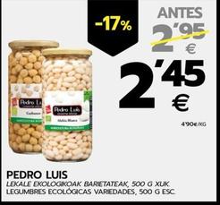 Oferta de Pedro Luís - Legumbres Ecologicas por 2,45€ en BM Supermercados