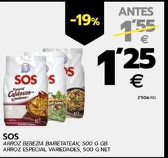 Oferta de Sos - Arroz Especial por 1,25€ en BM Supermercados