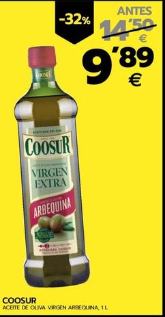 Oferta de Coosur - Aceite De Oliva Virgen Arbequina por 9,89€ en BM Supermercados