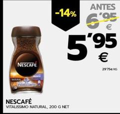 Oferta de Nescafé Vitalissimo Natural por 5,95€ en BM Supermercados