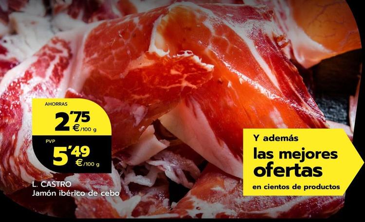 Oferta de Lisardo Castro - Jamón Ibérico De Cebo por 2,75€ en BM Supermercados