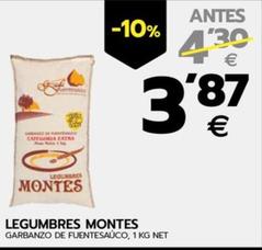 Oferta de Legumbres Montes - Garbanzos De Fuentesauco por 3,87€ en BM Supermercados