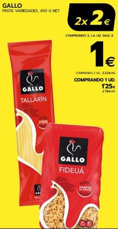 Oferta de Gallo - Pasta Variedades por 1,25€ en BM Supermercados