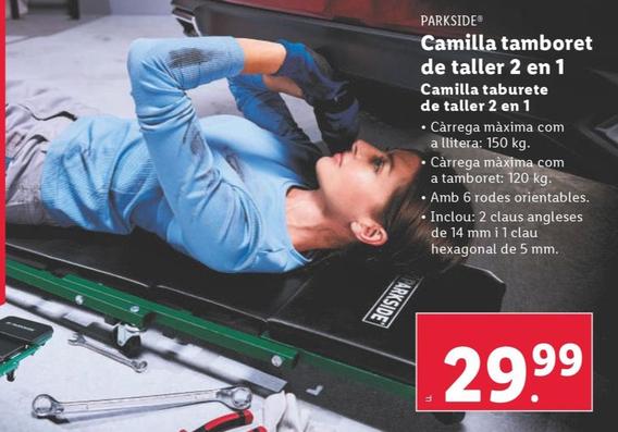 Oferta de Parkside - Camilla Taburete De Taller 2 En 1 por 29,99€ en Lidl