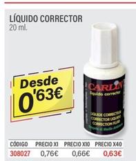 Oferta de Líquido Corrector por 0,63€ en Carlin