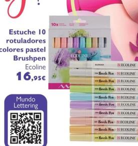 Oferta de Ecoline - Estuche 10 Rotuladores Colores Pastel Brushpen por 16,95€ en Milbby