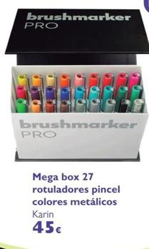 Oferta de Karin - Mega Box 27 Rotuladores Pincel Colores Metálicos por 45€ en Milbby