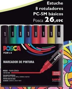 Oferta de Posca - Estuche 8 Rotuladores PC-5M Basicos por 26,49€ en Milbby