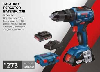 Oferta de Bosch - Taladro Percutor Batería. Gsb 18v-55 por 273€ en Ferbric