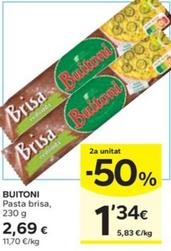 Oferta de Buitoni - Pasta Brisa por 2,69€ en Caprabo