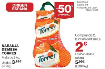 Oferta de Torres Naranja De Mesa por 3,99€ en Hipercor