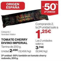Oferta de Divino Imperial - Tomate Cherry por 2,49€ en Hipercor