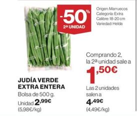 Oferta de Judia Verde Extra Entera por 2,99€ en Hipercor