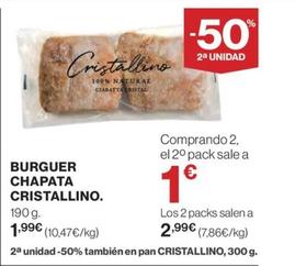 Oferta de Cristallino - Burguer Chapata por 1,99€ en Hipercor