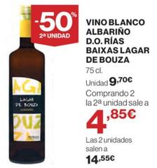 Oferta de Baixas Lagar de Bouza - Vino Blanco Albarino D.O. Rias  por 9,7€ en Hipercor