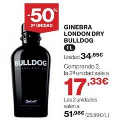 Oferta de Bulldog - Ginebra London Dry por 34,65€ en Hipercor