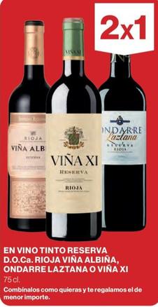 Oferta de Viña Albina Vino Tinto Reserva D.O.Ca. Rioja en Hipercor