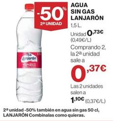 Oferta de Lanjarón - Agua Sin Gas por 0,73€ en Hipercor
