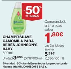 Oferta de Johnson's - Champú Suave Camomila Para Bebes por 3,59€ en Hipercor