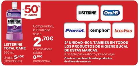 Oferta de Listerine - Total Care por 5,4€ en Hipercor