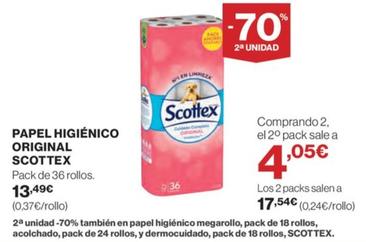 Oferta de Scottex - Papel Higiénico Original por 13,49€ en El Corte Inglés
