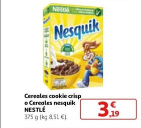 Oferta de Nestlé - Cereales Cookie Crisp O Cereales Nesquik por 3,19€ en Alcampo