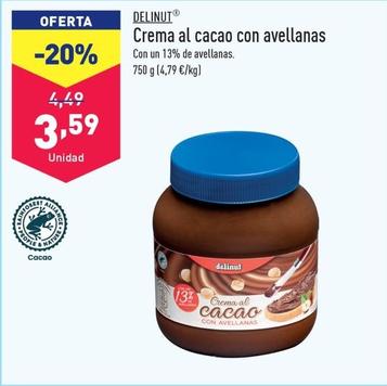 Oferta de Delinut - Crema Al Cacao Con Avellanas por 3,59€ en ALDI