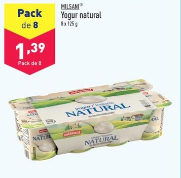 Oferta de Milsani - Yogur Natural por 1,39€ en ALDI