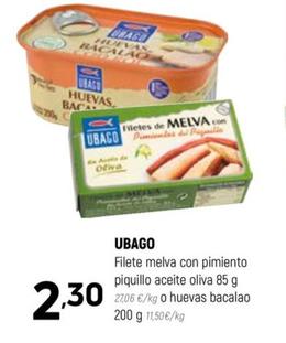 Oferta de Ubago - Filete Melva Con Pimiento Piquillo Aceite Oliva por 2,3€ en Coviran