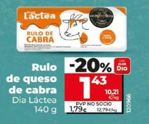 Oferta de Dia Lactea - Rulo De Queso De Cabra por 1,43€ en Dia