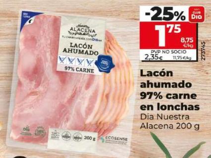 Oferta de Dia Nuestra Alacena - Lacón Ahumado 97% Carne En Lonchas por 1,75€ en Dia