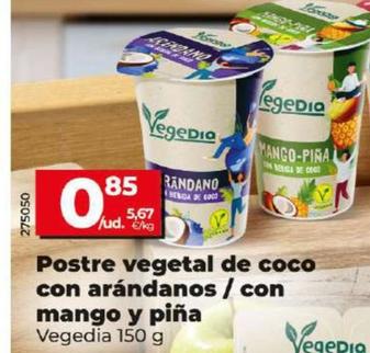 Oferta de Vegedia - Postre Vegetal De Coco Con Arandanos / Con Mango Y Pina  por 0,85€ en Dia