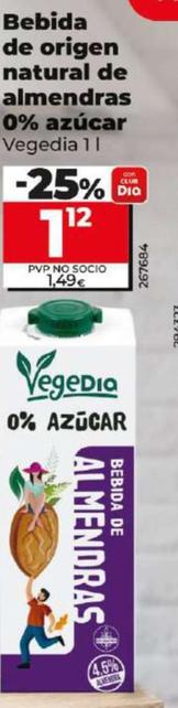 Oferta de Bebida De Origen Natural De Almendras 0% Azucar  por 1,12€ en Dia