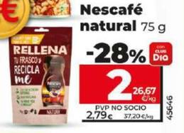 Oferta de Nescafé Natural por 2€ en Dia